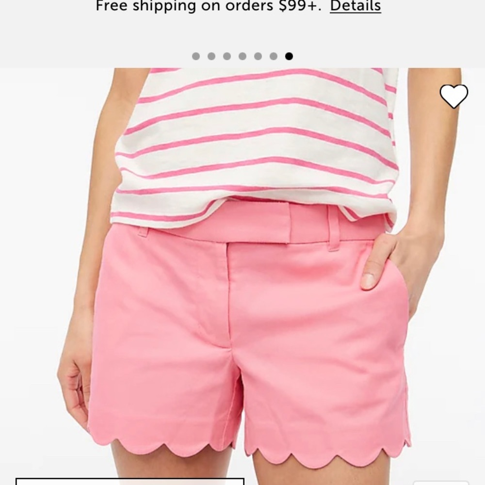 J. Crew linen and cotton scalloped edge shorts.